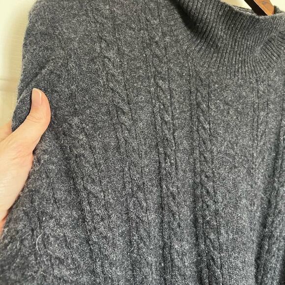 Naadam Cashmere Sweater Cable Knit Rollneck Gray Large - Picture 5 of 7